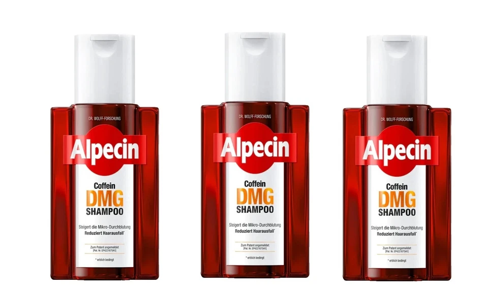 3x 200ml Alpecin Coffein DMG Shampoo