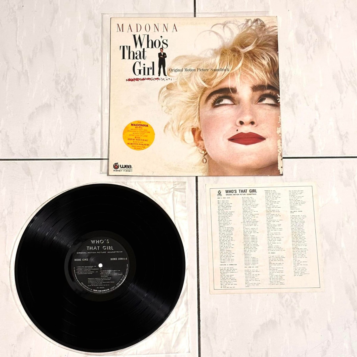 Madonna 1987 Who's That Girl Taiwan Edition Vinyl LP Hype Sticker