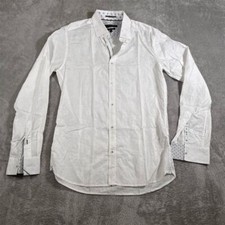 Ted Baker London Dress Shirt Mens Size 15 White Long Sleeve Modern Fit Flip Cuff
