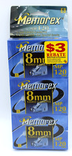 3 Pack Memorex MP120 8mm Video Cassette Tape MP 120 Brand NEW  Sealed