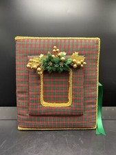 Vintage Homemade Fabric Christmas Photo Album Used