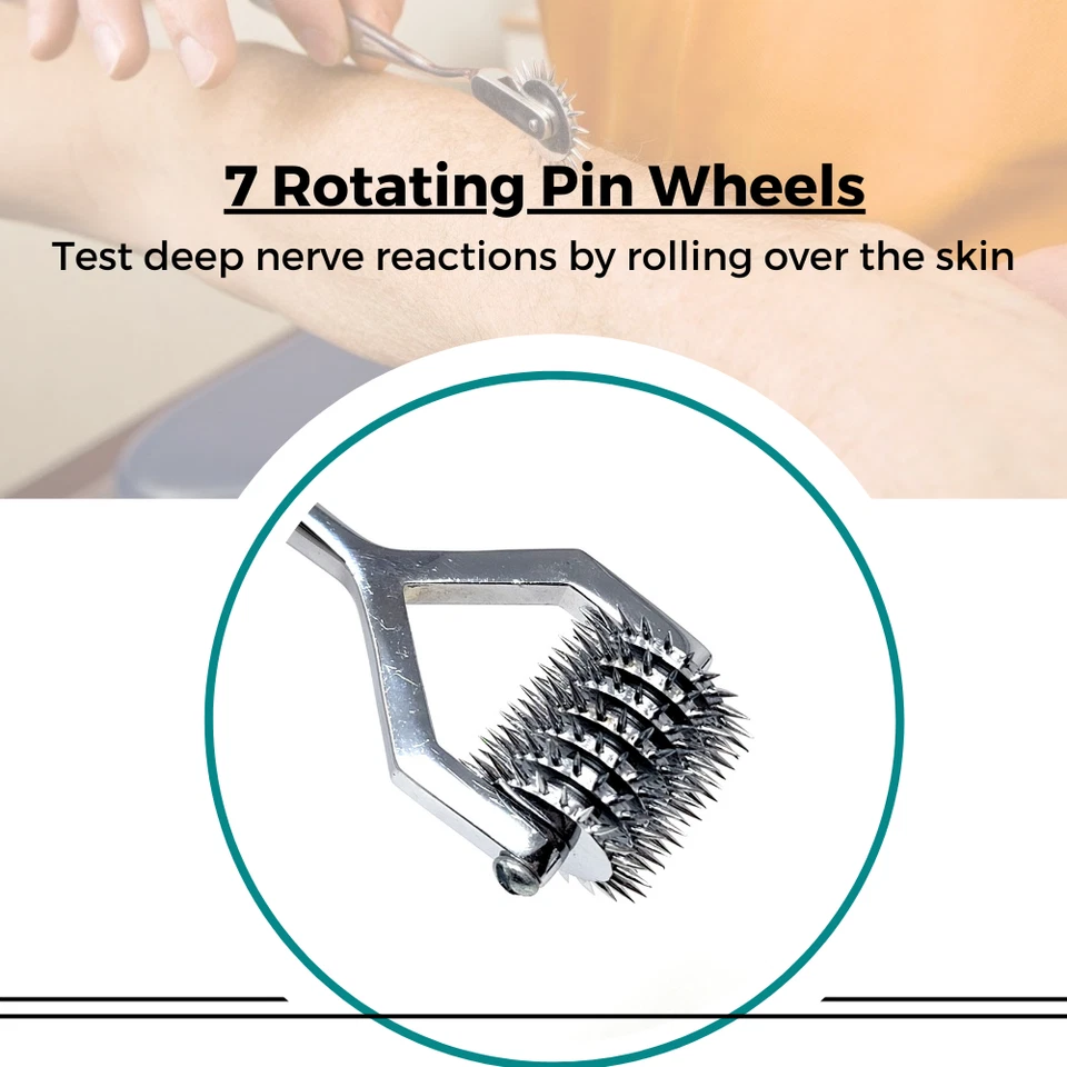 Molinete de 7 Cabezas Reflex Martillo Ortopédico Médicos EMS Herramienta Acero Inoxidable Foto 3 de 4