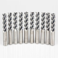 10 Pcs 1/4" YG1 Alu-Power 3 Flute Long Length Carbide End Mill for Aluminum