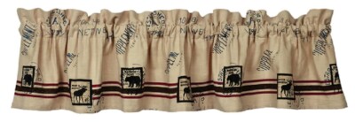 Timber Trails VALANCE Lined Country Rustic Cabin Lodge 14x72 Bear Moose Beige