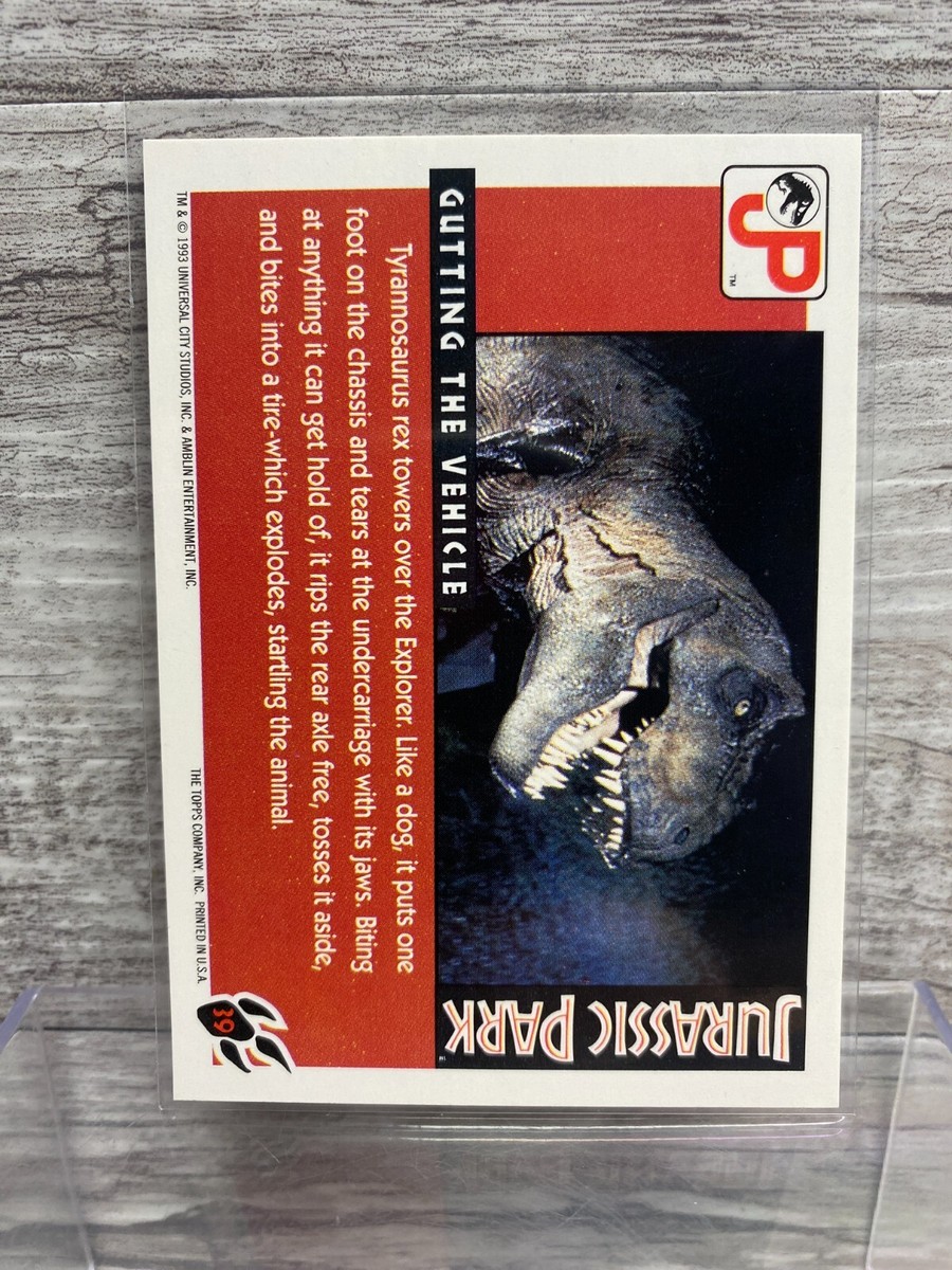1993 Topps Jurassic Park Trading Card #39 Gutting the Vehicle | eBay