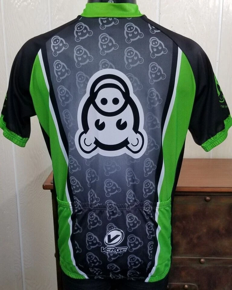 Camiseta deportiva de club VERGE SPORT Ride Monkey Cycling 3/4 cremallera negra verde talla L Foto 2 de 4