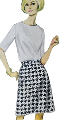 1960s A Line Mini Midi Skirt Miniskirt Butterick Sewing Pattern