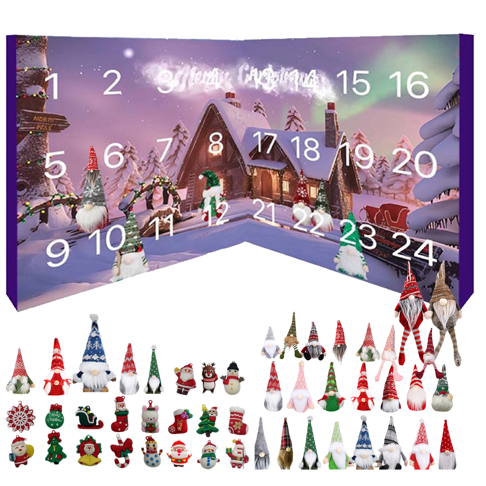 24Pcs Christmas Advent Calendar Anime Character Countdown Calendar Portable