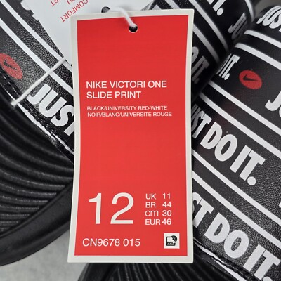 Nike Size 12 Victori One Slides CN9678-015 Sandals Graphic Print
