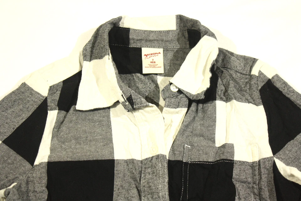 Vestido Camisa Arizona Jean Negro Blanco A Cuadros Talla 7 Reg Niñas Foto 3 de 4
