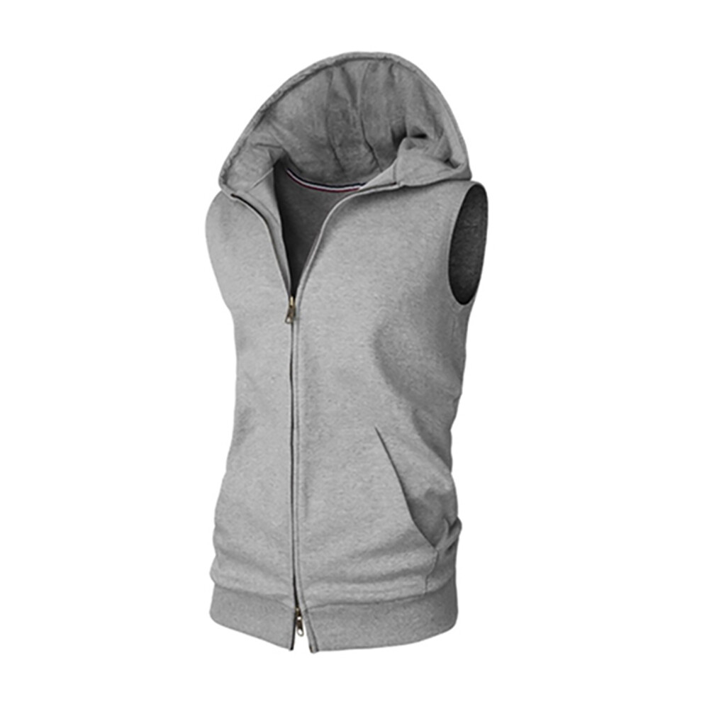 Gym Fitness Gilet Uomo Maglietta Smanicata Con Cappuccio Felpa Con Cappuccio In Tessuto Felpato Caldo Senza - Foto 5