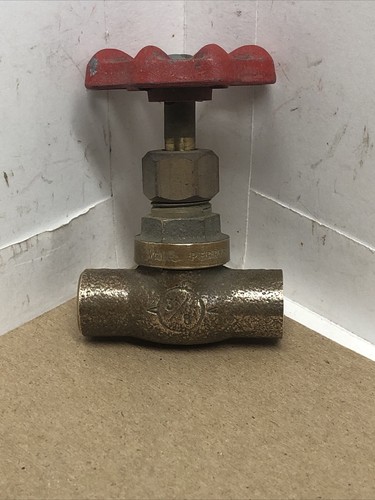 4pcs-3/8 in. COPPER-NIBCO GLOBE VALVE- 3/8" SWEAT Valve-3/8 C x3/8 C-RED HANDLE-