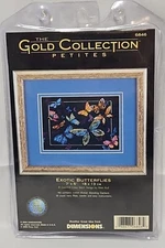 Exotic Butterflies cross stitch Dimensions Gold Collection Petite Kit #6846 Vtg.