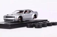 FW 1:64 Silver SRT Hellcat Muscle Coupe Sports Model Diecast Metal Car