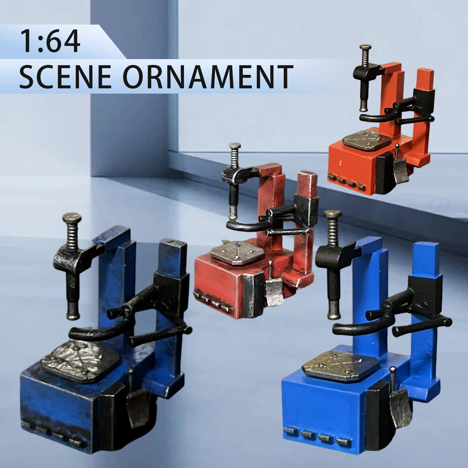 Garage Tire Picker Model Repair Workshop Scene Prop Model Accessory Diorama 1:64