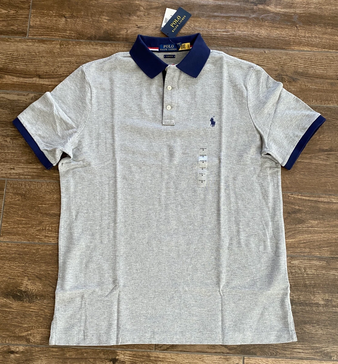 Mens grey top ralph lauren shirt