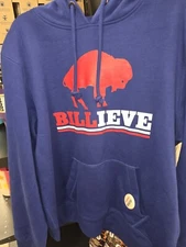 NWT Buffalo Bills 47 Brand BILLIEVE Hoodie Large