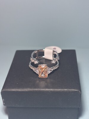 Bomb Party OG Ring Size 9  It s Just Us  Smoke Topaz CZ Rhodium