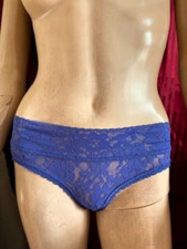 VTG VICTORIA SECRET BLUE LACE BIKINI PANTIES SZ XL