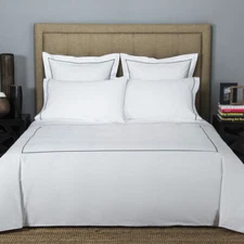 FRETTE ONE BOURDON KING DUVET COVER PERCALE WHITE/GREY