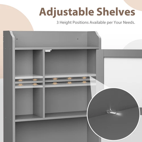 Over the WC Aufbewahrungsschrank Badezimmer Organizer mit Regal braun/weiß/grau - Bild 15 von 31