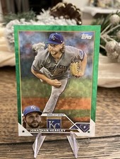 2023 Topps Series 2 JONATHAN HEASLEY Card #346 GREEN PARALLEL /499 Royals