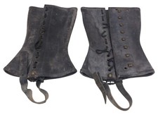 Paire de guêtres modèle 51 en cuir noir Gendarmerie/armée de l’air française
