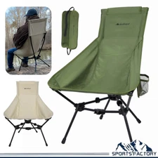 Portable Camping Chair Folding Heavy Duty High Back Outdoor Camp Chair With Bag