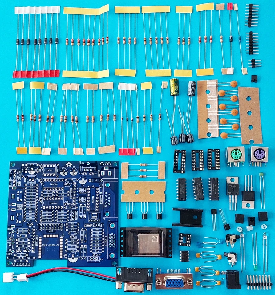DIY full kit for uTerm2-S multi-emulation RS232 video terminal