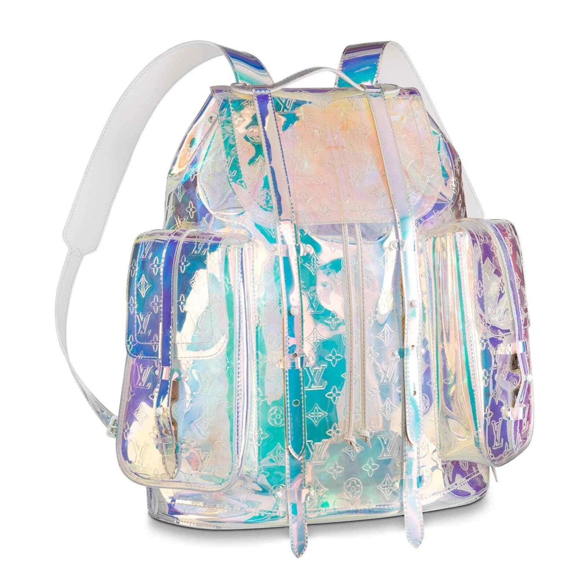 LOUIS VUITTON PVC Monogram Christopher Backpack GM Iridescent Prism 1201724