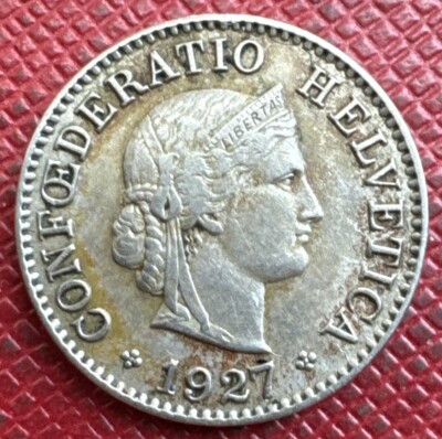 Switzerland 1927-B Copper-Nickel 5 Rappen. KM# 26