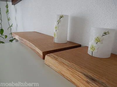 2xWandboard Eiche Wild Massiv Holz Board Regal Steckboard Regalbrett Baumkante ! - Bild 1 von 4