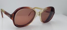 Vintage Marlene Brown Oval Horn-Rimmed Sunglasses France FRAMES ONLY