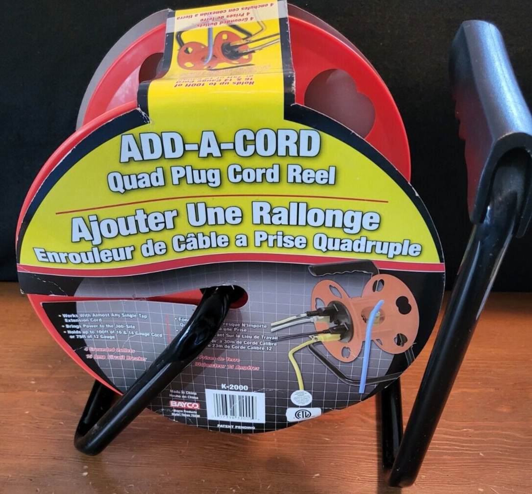 Bayco Cord Reel w/4 Outlets hold up to 100 ft of extension cord eBay