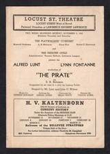 Alfred Lunt "THE PIRATE" Lynn Fontanne / S. N. Behrman 1942 Tryout Playbill