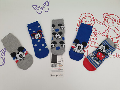 Socken Kindersocken Mickey Mouse 5 Paar Größe 23/26 27/30 31/34