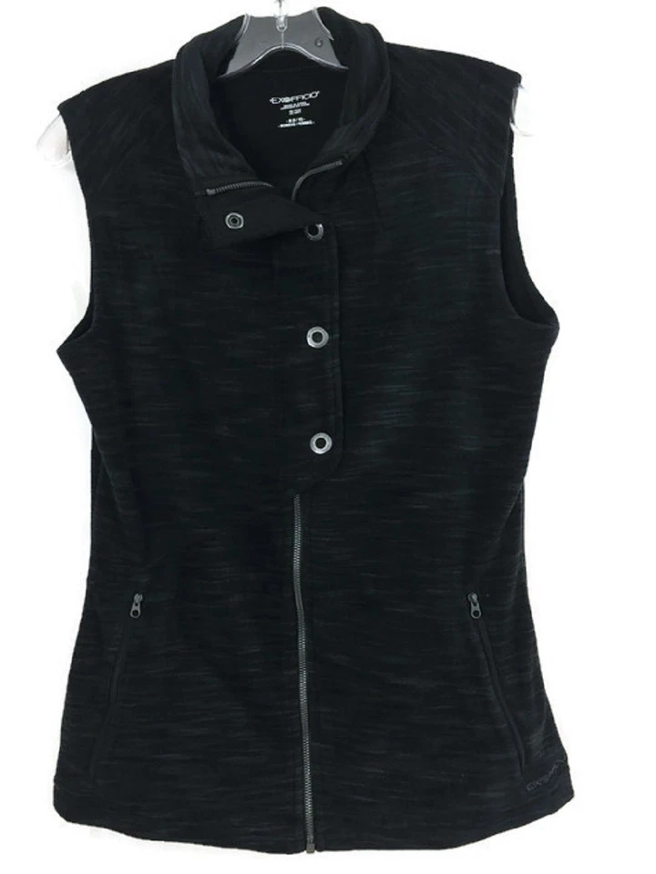 Chaleco EXOFFICIO Mujer 100% Poliéster Negro Y Gris Cremallera Frontal Completa Talla Mediana Foto 4 de 4
