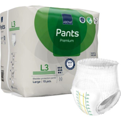 ABENA Adult Briefs Premium  L3 Bladder Protection Pants 15 Pack Soft Secure