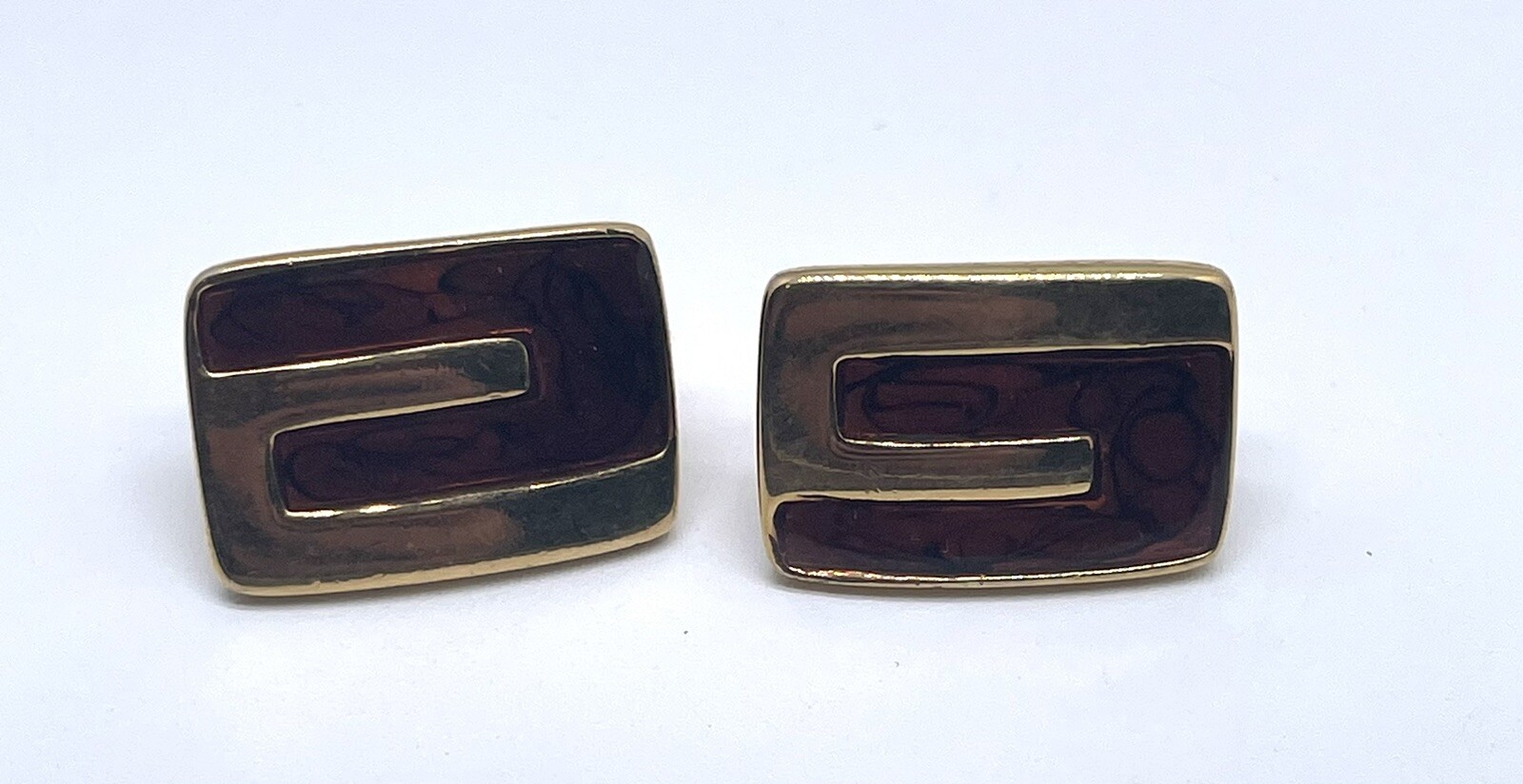 Napier Gold Tone Rectangular Screw Back Clip On E… - image 1