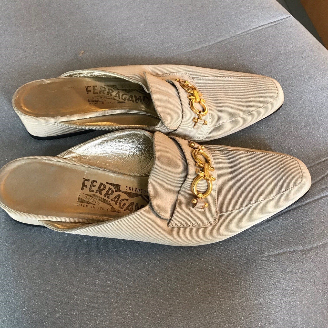 Cream Salvatore Ferragamo Slides Shoes UK 3.5 / 4 Gucci Princetown Dupe