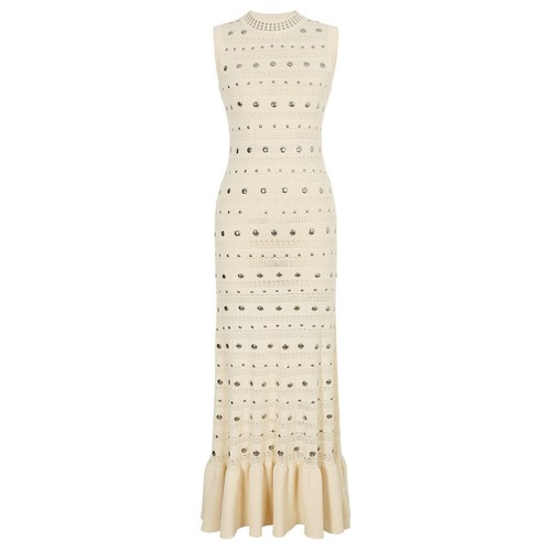 Runway Occident Womens Sleeveless Knitted Rivets Ladies Slim Fit Long Tank Dress - Picture 7 of 26