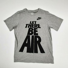 Nike Boys T-Shirt Size Large Gray Cotton Athletic Cut QK11