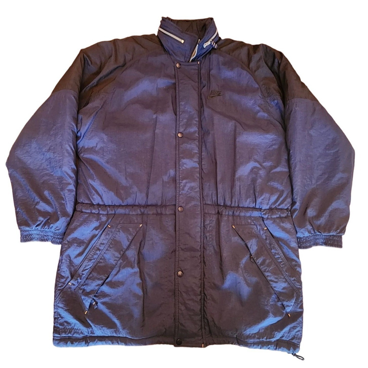 SACAI X NIKE Giubbotto puffer uomo Nike vintage blu x grande scritto taglia large con cappuccio