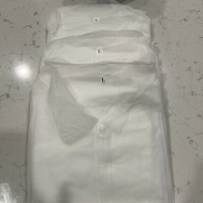 NEW 3  Three Long Lightweight Long Sleeve Disposable Lab Coats White Size L