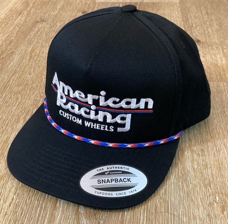 American Racing Custom Wheels Black Snapback Hat Cap (New With Tag)-image
