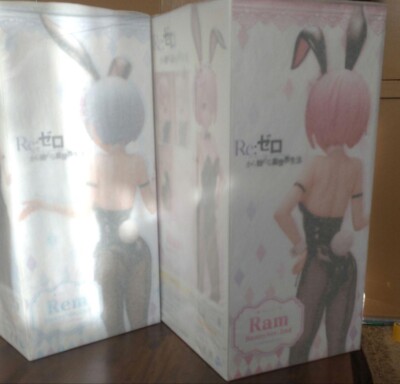 Figurines Re:Zero – Ram & Rem Bunny Style 1/4, PVC, Modèle Adulte