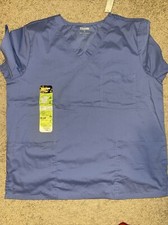 Scrub Star Unisex V-Neck Scrub Top Ciel Blue Size Large New With Tags