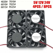4/8Pcs DC Brushless Cooling Fan 5/12/24V 4/6/7/9cm 2 Pin CPU Computer Fan USA