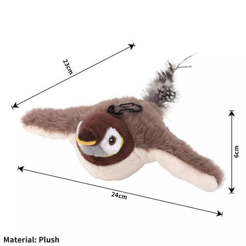 Pet Flapping Wings Sparrow Electronic Interactive Flying Bird Cat Toy Hanging CG - Picture 22 of 25