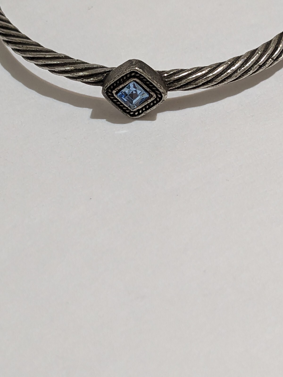 Silver 925 Solid Cable Style Bangle Bracelet With… - image 8